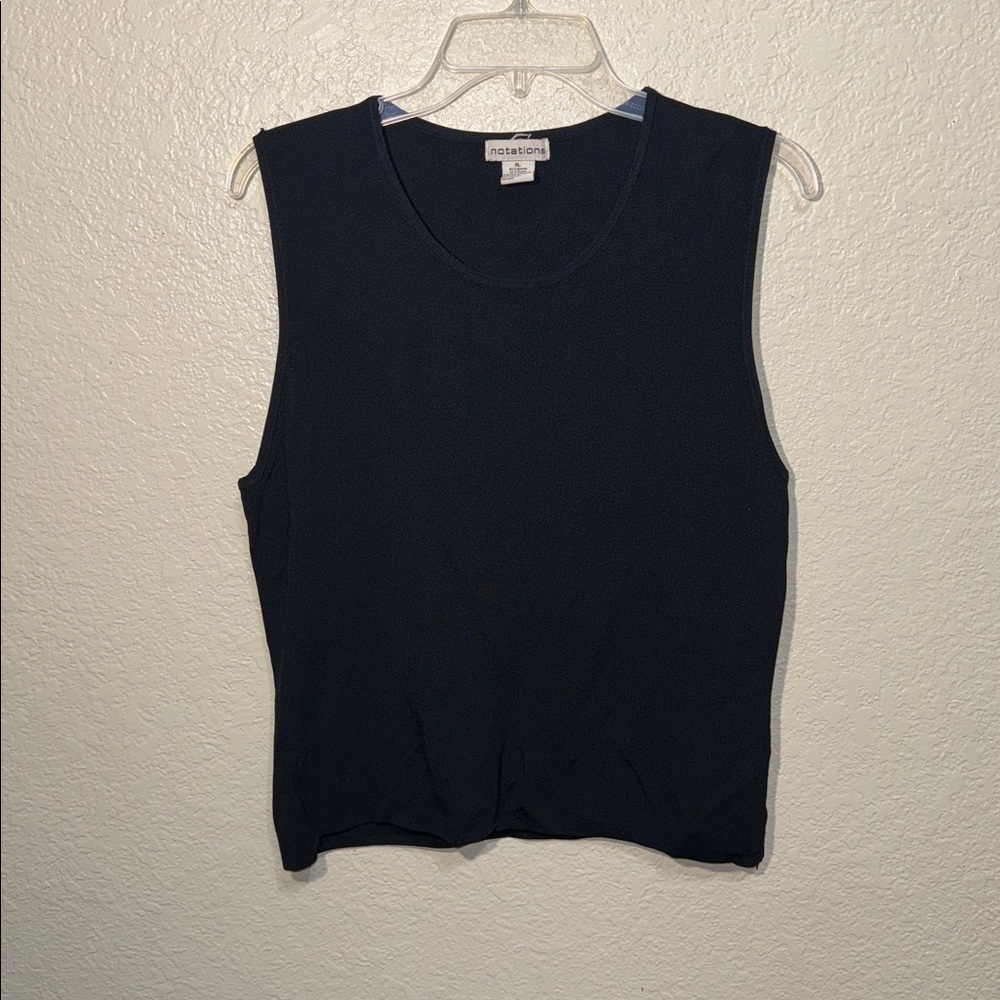 Notations Black Tank Top XL Sleeveless Career Minimalist